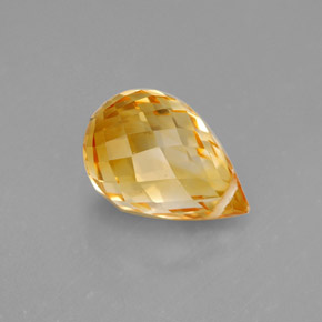 Citrine jaune naturelle briolette, 3,97 ct, VVS