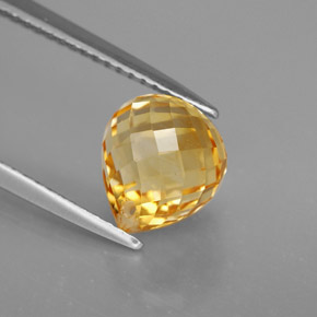 Citrine jaune naturelle briolette, 3,10 ct, VVS