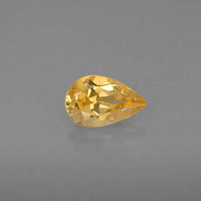 Citrine jaune naturelle en forme de poire, 0,77 ct, VVS
