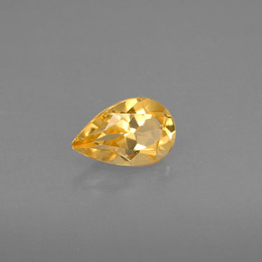 Citrine jaune naturelle en forme de poire, 0,77 ct, VVS