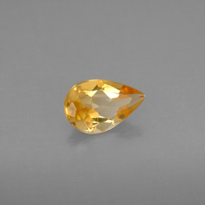Citrine jaune naturelle en forme de poire, 0,63 ct, VVS