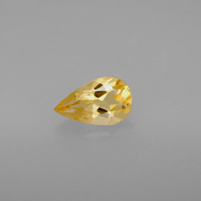 Citrine jaune naturelle en forme de poire, 0,71 ct, VS