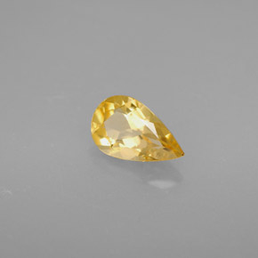 Citrine jaune naturelle en forme de poire, 0,71 ct, VS