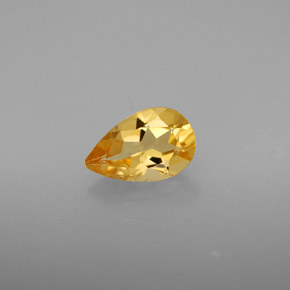 Citrine jaune naturelle en forme de poire, 0,72 ct, VS