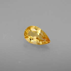 Citrine jaune naturelle en forme de poire, 0,72 ct, VS