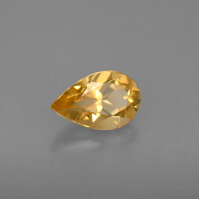 Citrine jaune naturelle en forme de poire, 0,75 ct, VS