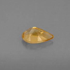 Citrine jaune naturelle en forme de poire, 0,75 ct, VS
