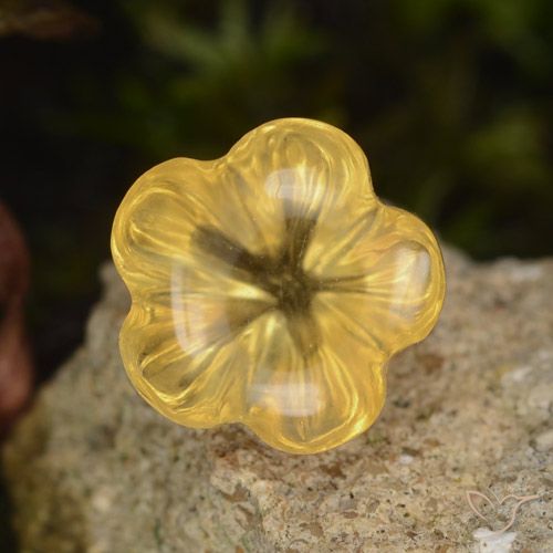 Citrine Medium Gold  naturelle Taille Fleur, 1.47 ct, Transparent