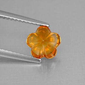 Citrine orange naturelle taille fleur, 1,22 ct, transparent