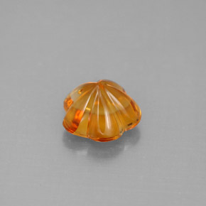 Citrine orange naturelle taille fleur, 1,22 ct, transparent