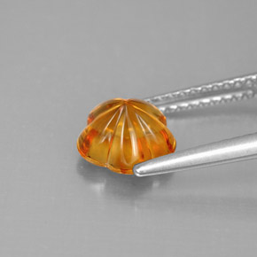 Citrine orange naturelle taille fleur, 1,22 ct, transparent