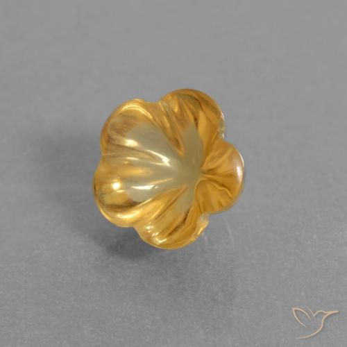 Citrine Doré foncé naturelle Taille Fleur, 1.41 ct, Transparent