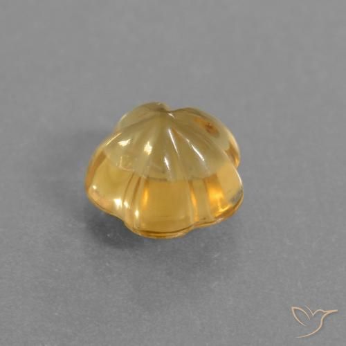 Citrine Doré foncé naturelle Taille Fleur, 1.41 ct, Transparent