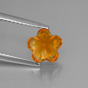 Citrine orange naturelle taille fleur, 1,16 ct, transparent