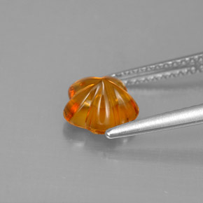Citrine orange naturelle taille fleur, 1,16 ct, transparent