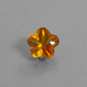 Citrine orange naturelle taille fleur, 1,14 ct, transparent