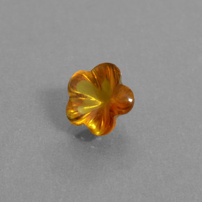 Citrine orange naturelle taille fleur, 1,14 ct, transparent