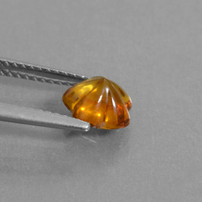 Citrine orange naturelle taille fleur, 1,14 ct, transparent