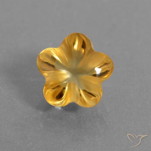 Citrine Doré foncé naturelle Taille Fleur, 1.54 ct, Transparent