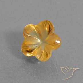 Citrine Doré foncé naturelle Taille Fleur, 1.54 ct, Transparent