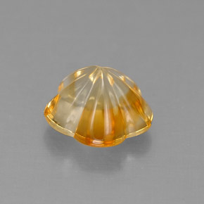 Citrine jaune naturelle taille fleur, 1,18 ct, transparent