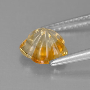 Citrine jaune naturelle taille fleur, 1,18 ct, transparent