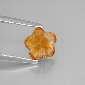 Citrine orange naturelle taille fleur, 1,27 ct, transparent