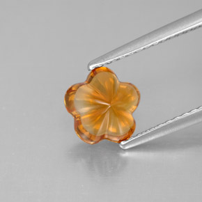 Citrine orange naturelle taille fleur, 1,27 ct, transparent