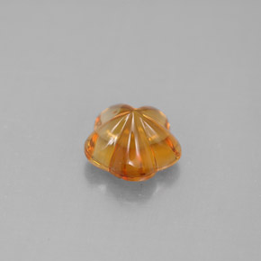 Citrine orange naturelle taille fleur, 1,27 ct, transparent