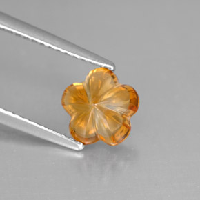Citrine orange naturelle taille fleur, 1,31 ct, transparent
