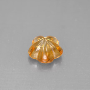 Citrine orange naturelle taille fleur, 1,31 ct, transparent