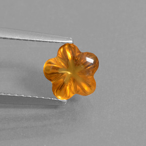 Citrine orange naturelle taille fleur, 1,18 ct, transparent