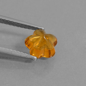 Citrine orange naturelle taille fleur, 1,18 ct, transparent