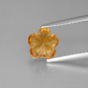 Citrine orange naturelle taille fleur, 1,28 ct, transparent