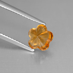 Citrine orange naturelle taille fleur, 1,28 ct, transparent