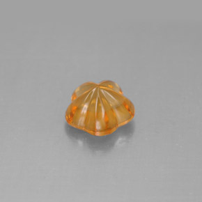 Citrine orange naturelle taille fleur, 1,28 ct, transparent