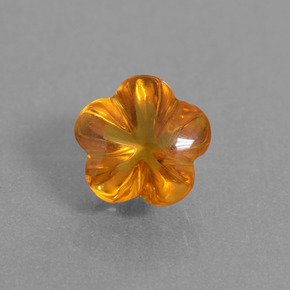 Citrine orange naturelle taille fleur, 1,36 ct, transparent