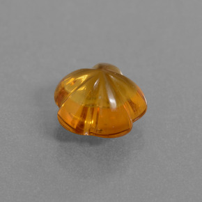 Citrine orange naturelle taille fleur, 1,36 ct, transparent