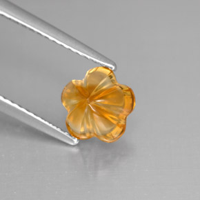 Citrine orange naturelle taille fleur, 1,29 ct, transparent