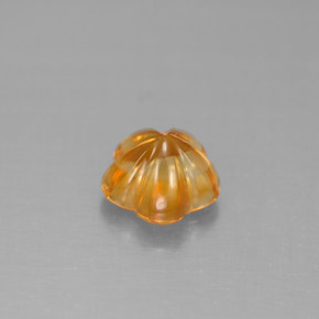 Citrine orange naturelle taille fleur, 1,29 ct, transparent