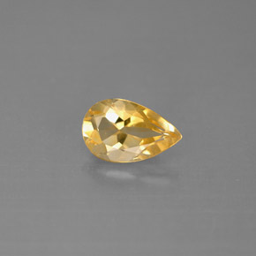 Citrine jaune naturelle en forme de poire, 0,83 ct, VS