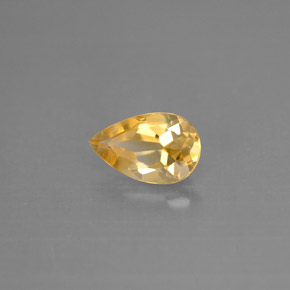Citrine jaune naturelle en forme de poire, 0,83 ct, VS