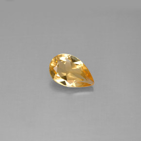 Citrine jaune naturelle en forme de poire, 0,71 ct, VS
