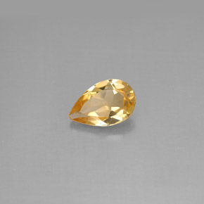 Citrine jaune naturelle en forme de poire, 0,71 ct, VS