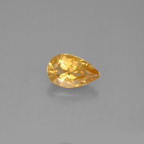 Citrine jaune naturelle en forme de poire, 0,75 ct, VS