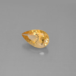 Citrine jaune naturelle en forme de poire, 0,75 ct, VS