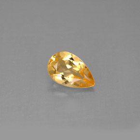 Citrine jaune naturelle en forme de poire, 0,84 ct, VS