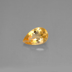 Citrine jaune naturelle en forme de poire, 0,84 ct, VS