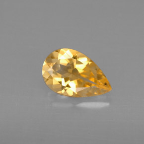 Citrine Jaune doré naturelle En forme de poire, 0.72 ct, VVS-VS