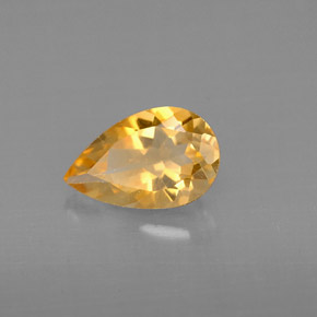 Citrine Jaune doré naturelle En forme de poire, 0.72 ct, VVS-VS